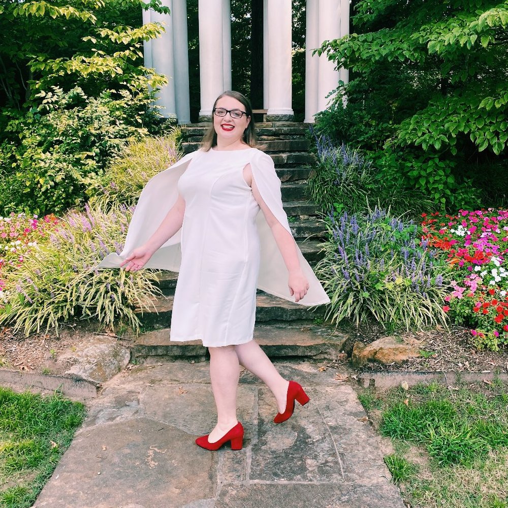 Eloquii Cape Dress White 18